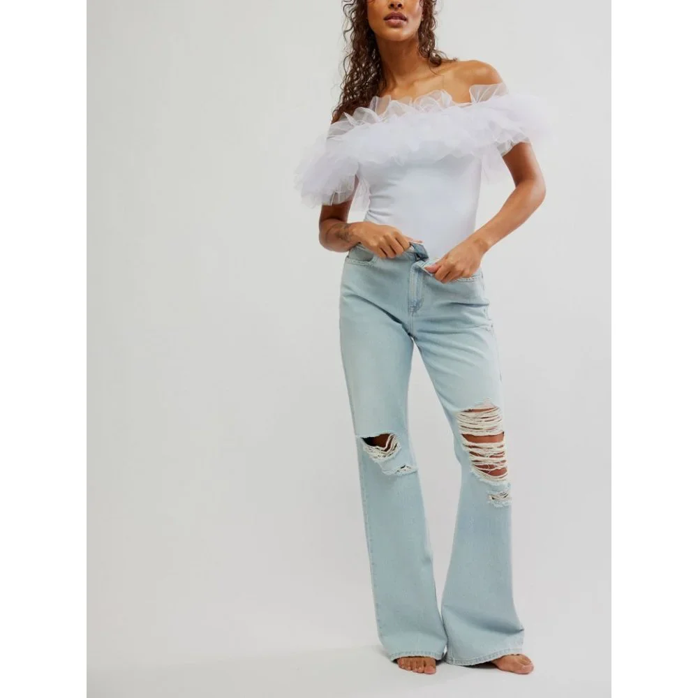 🎉LAST CHANCE🎉 FREE PEOPLE Big Love Bodysuit / White - Picture 4 of 9